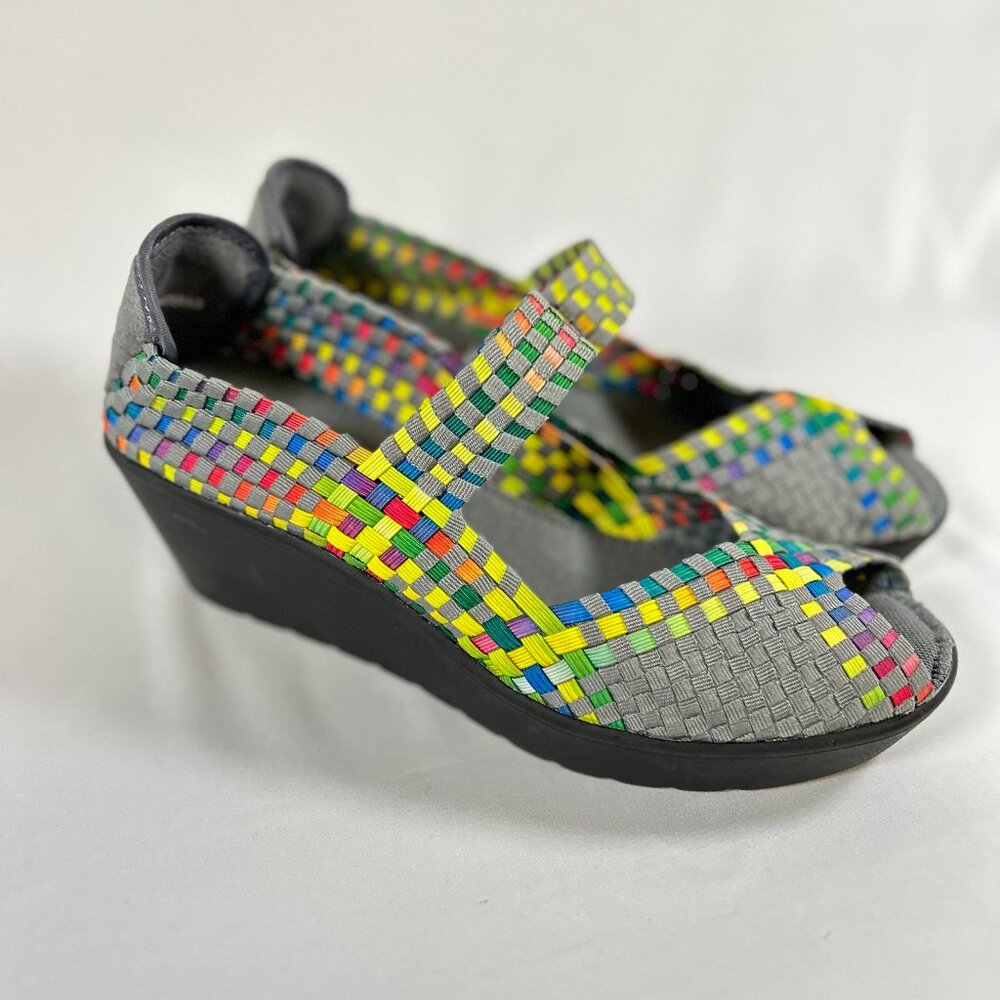 Steven by Steve Madden Rainbow Peep Toe Mary Jane Wedge woman's sz 9.5 NWOT